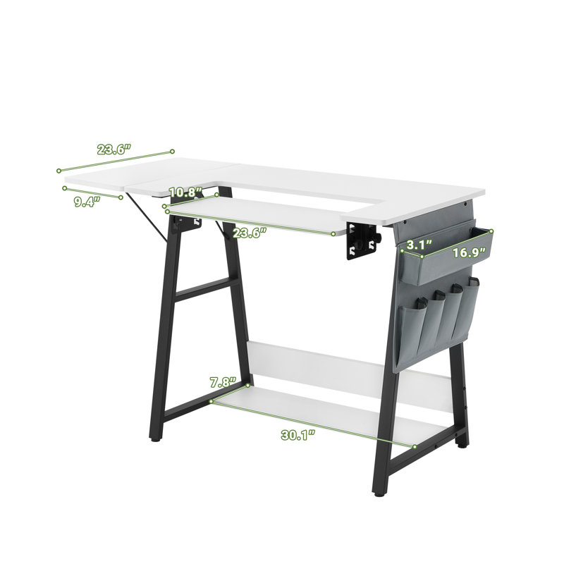 45.5" X 23.6" Sewing Table With Sewing Machine Platform