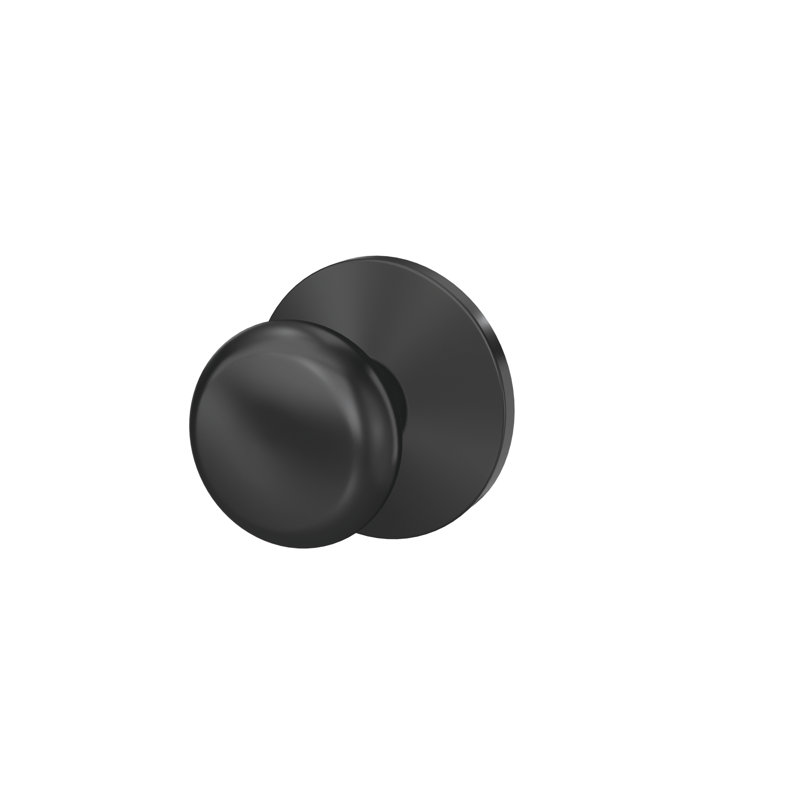 Plymouth Non-Turning Knob with Kinsler Trim, Matte Black