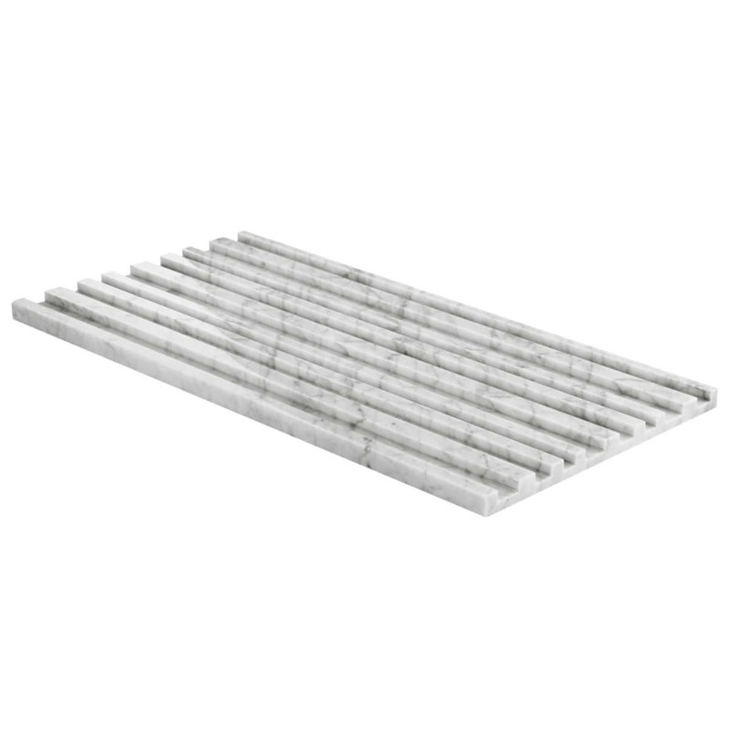Stonework Carrara White 12x24 Marble Tile, Barcode 3D Polished/Honed