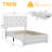 2 Pack White Upholstered Headboard Adjustable Height Twin Size Platform Single Bed With Drawer-151016144