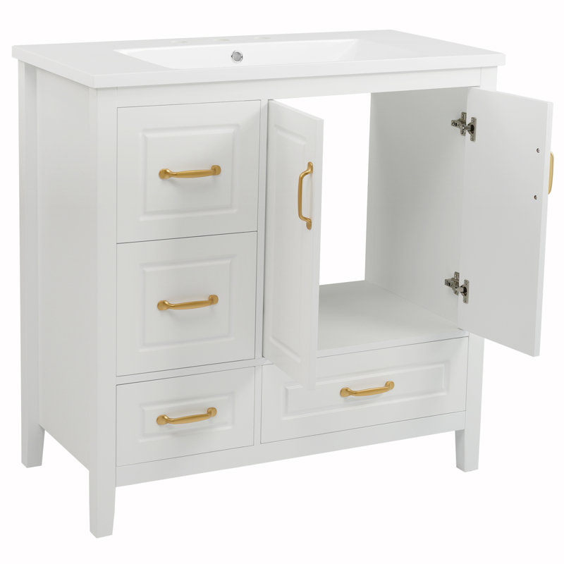 Meuble-lavabo 36 po avec lavabo, Blanc