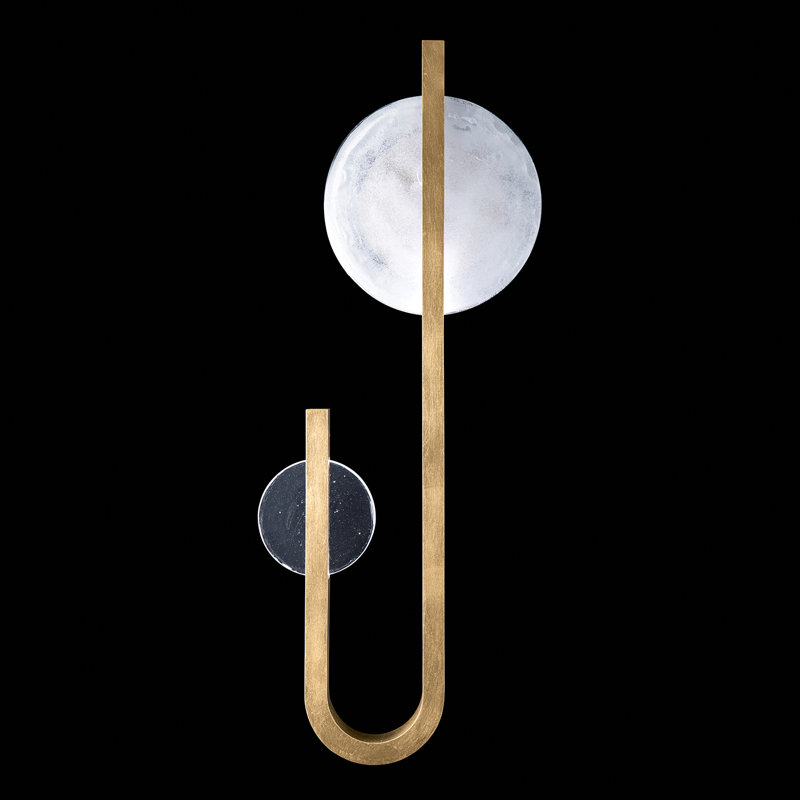Selene Wrought Iron LED Flush Mounted Sconce, Gold, 36" H x 14.5" W x 3" D