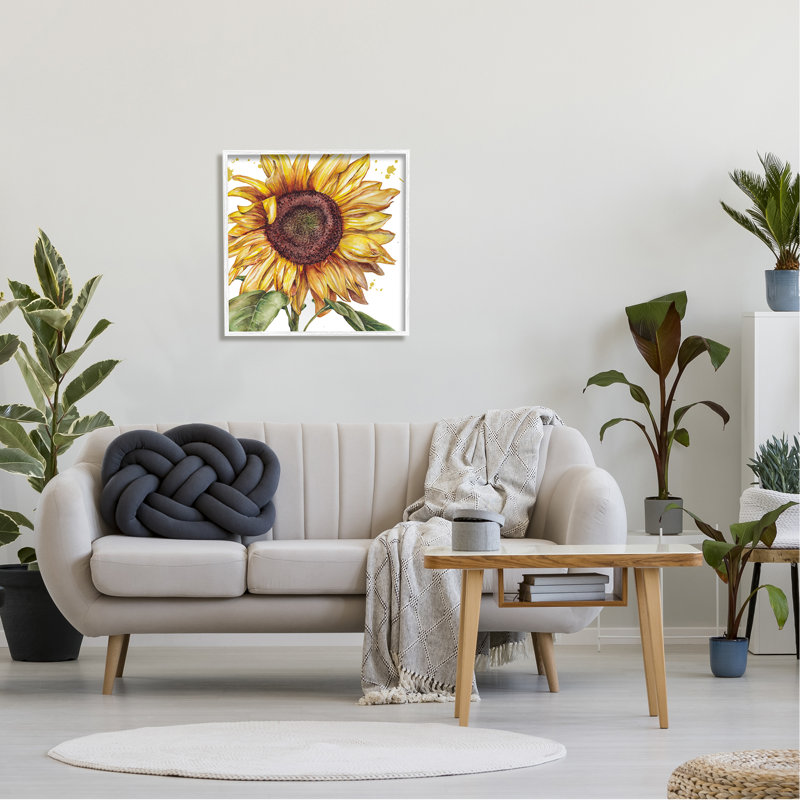 Tournesol moderne encadré par Studio 731 rep. Levison Designs, Estampe numérique encadrée blanc bord de mer