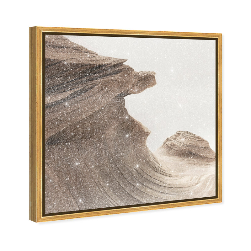 Stoic Sandstone II Canvas Abstract Print by Oliver Gal, Black Frame, 12 x 12, 31"H x 31"W, Gold Floater Frame