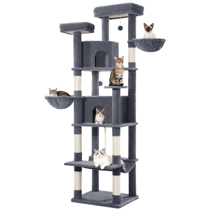 Cat Tree, 60 x 50 x 216 cm, Dark Grey