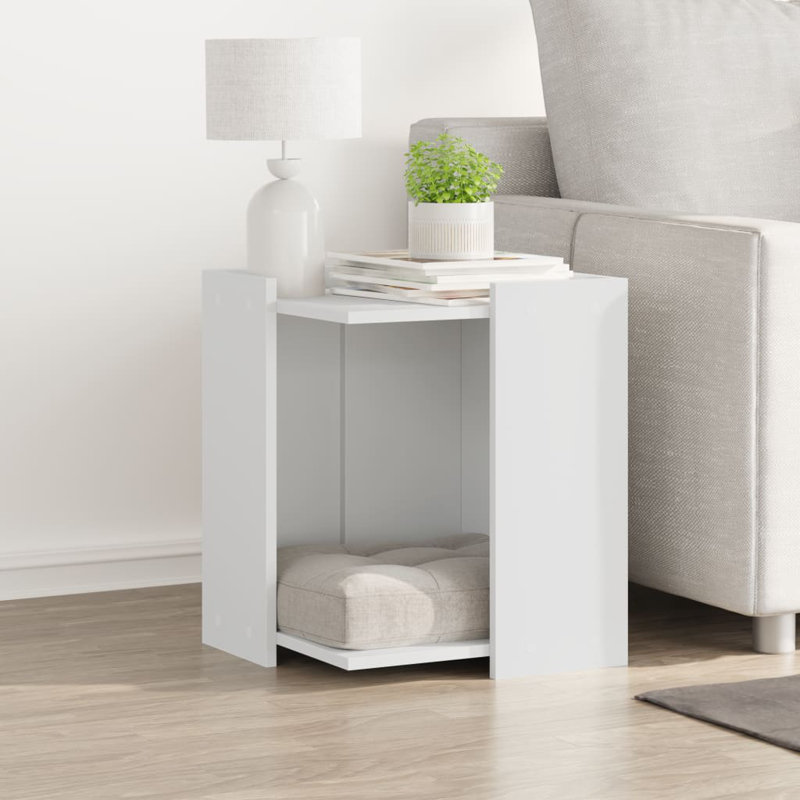 Engineered Wood Litter Box Enclosure, 51cm H x 42cm W x 42cm D, White