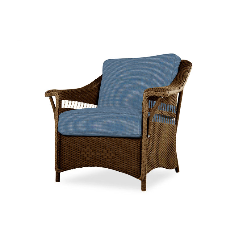Nantucket Outdoor Lounge Chair, White, Bamboo Bay Sky