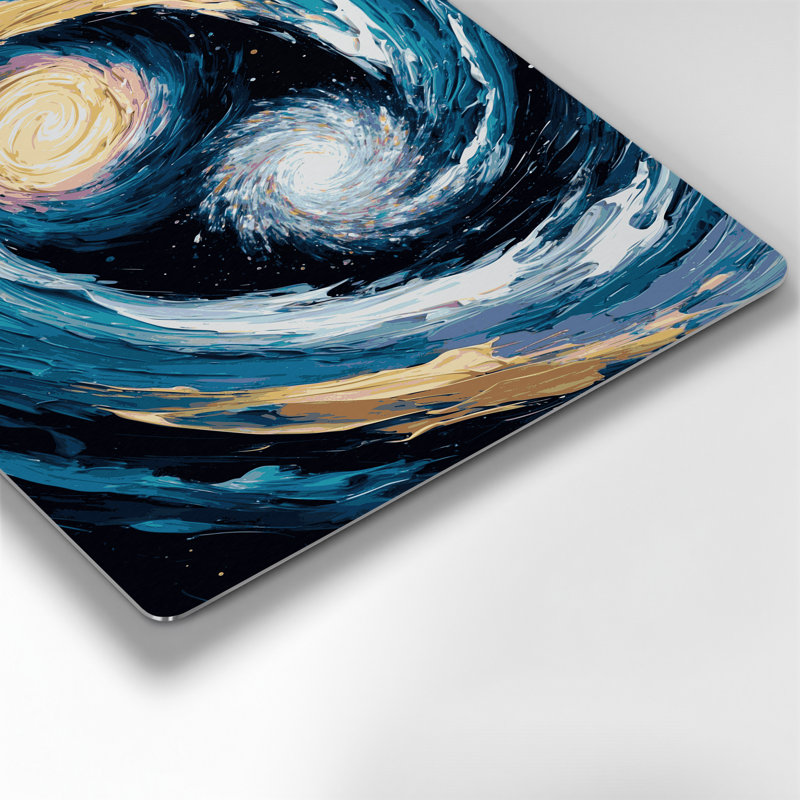 Art mural bleu galaxie espace, H 11 po x l 14 po x P 0,05 po