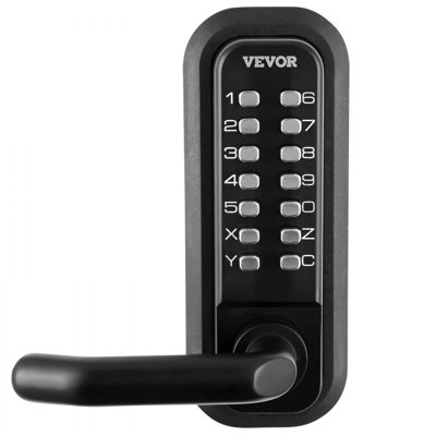 Mechanical Keyless Entry Door Lock, 14 Digit Keypad, Embedded Outdoor Gate Door Locks Set with Keypad and Handle, Water-proof Zinc Alloy, Easy to Install, for Garden, Garage, Yard, Storage Shed