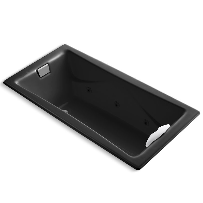 Tea-for-Two 72" x 36" Whirlpool Bathtub, Noir