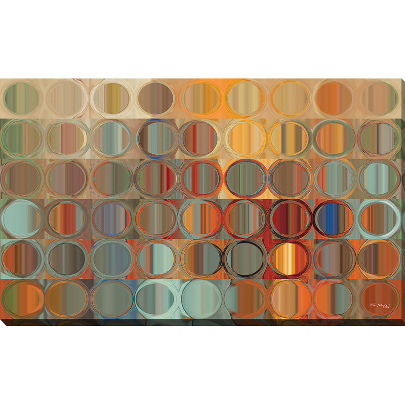 Circles and Squares 15 by Mark Lawrence - Graphic Art on Canvas, 28" H x 48" W x 1.5" D, Wrapped Canvas