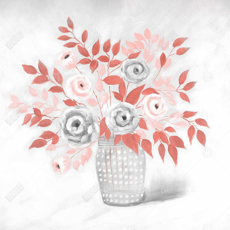 Illustration de fleur de corail - Toile de feuilles de corail pour la décoration intérieure