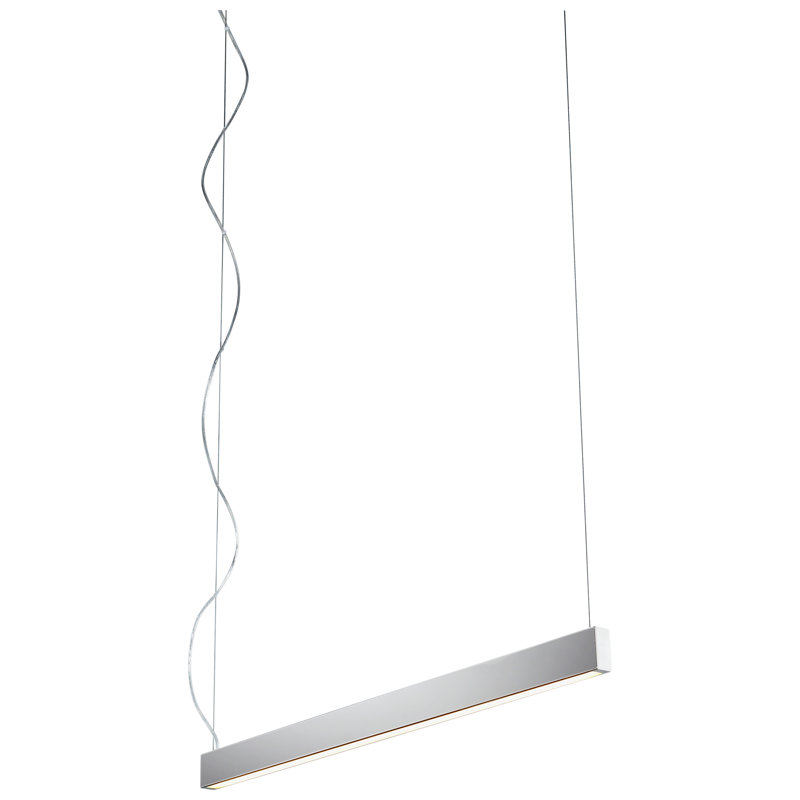 Luminaire suspendu linéaire à DEL Amarye, Nickel poli, H 62,5 po x l 38 po x P 5,5 po