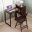 Bureau pliant en bambou avec rangement caché et prise intégrée, idéal pour les petits espaces et le bureau à domicile