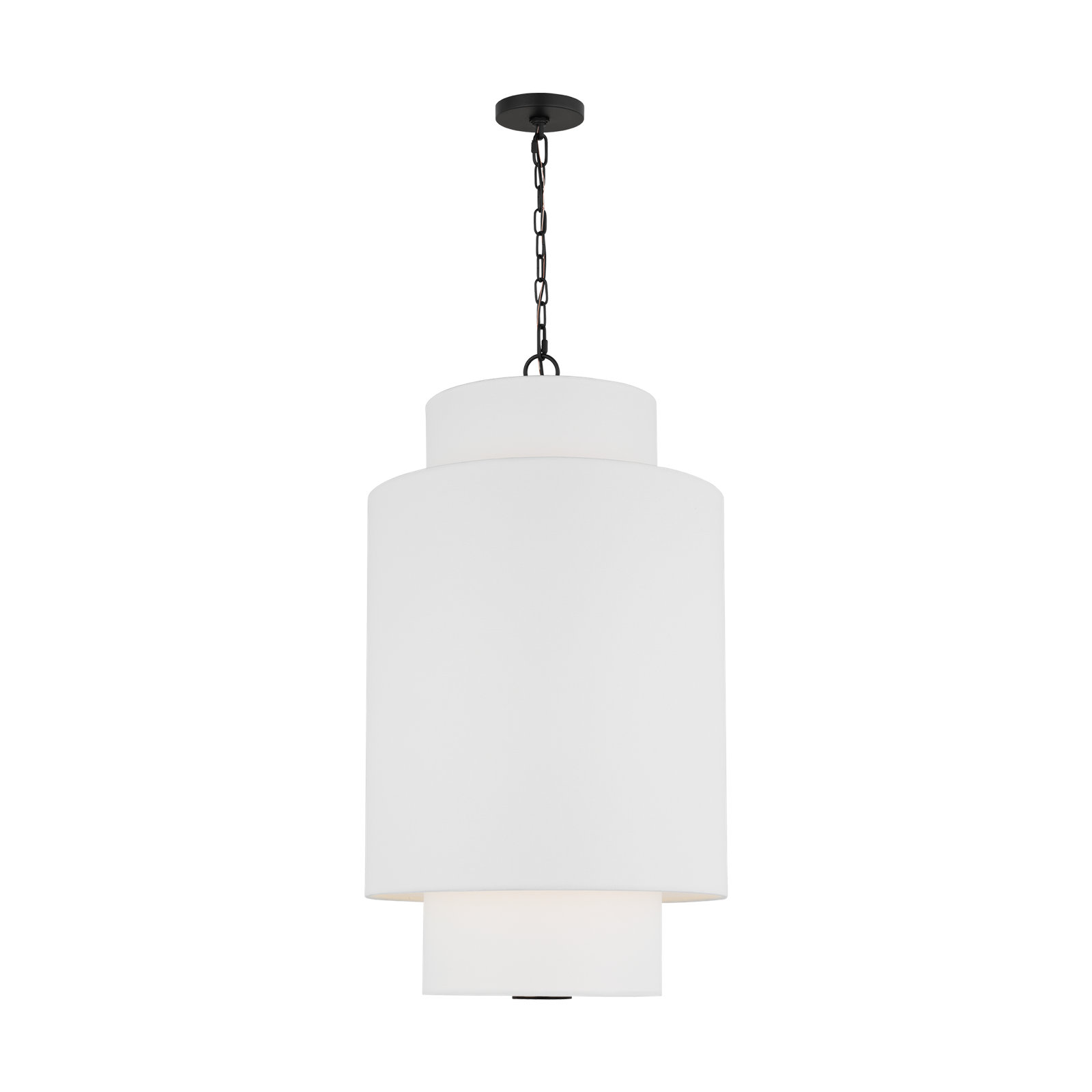Linen Steel Dimmable Pendant, Midnight Black, 27.38" H x 15" W x 15" D, 1