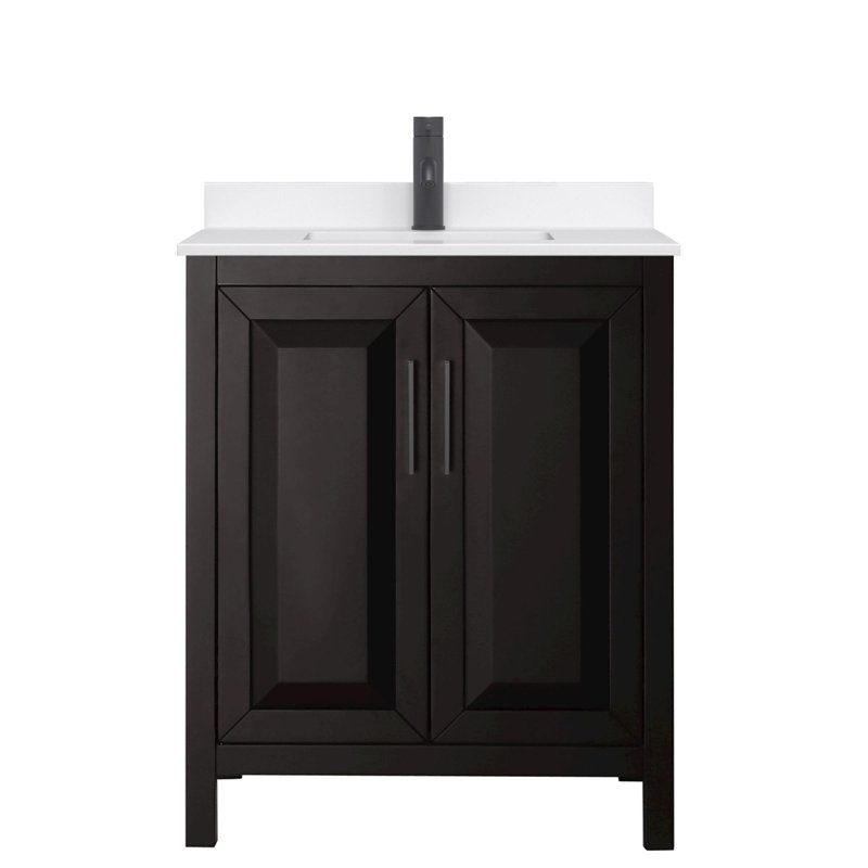 Daria 30'' W Vanity, Matte Black, Brown, Giotto Quartz