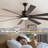 72" Walnut LED Ceiling Fan Light with 8 Wooden Blades, Remote Control, Adjustable Color Temperature for Living Room, Bedroom, or Dining Room (Silent/6-Speed/Reversible/DC Motor)