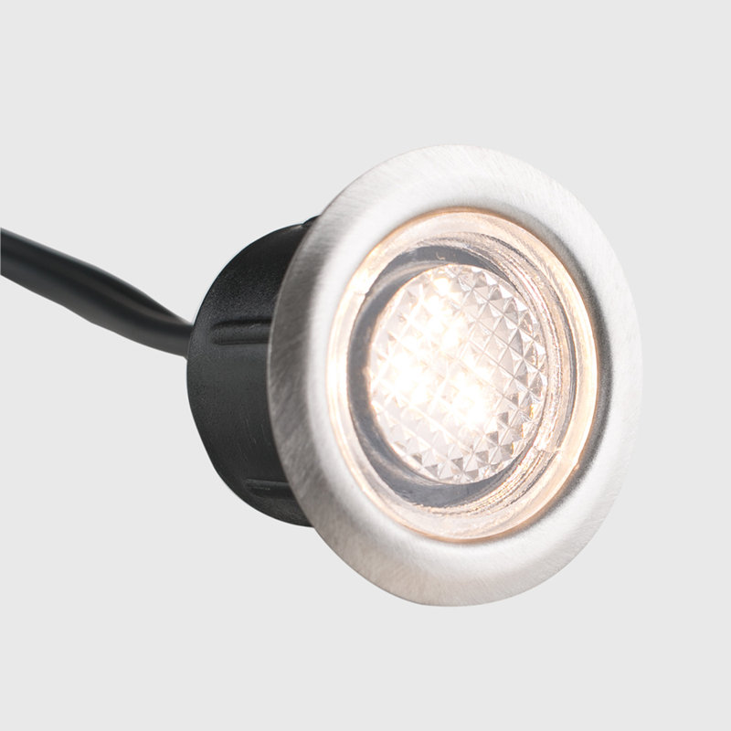 Mirakel Plug-in Integrated LED Steel Deck Light, Warm White