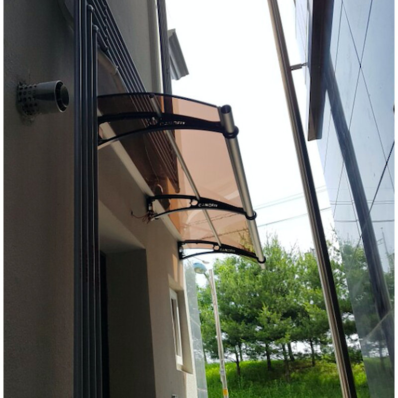 Canofix 1.5m Width Door Canopy Black-Bracket Clear-Sheet