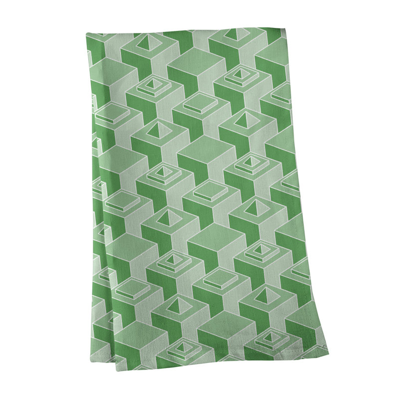 Patricia Geoffrey Tea Towel Kitchen Towel, Light Green/Teal, Poly Twill