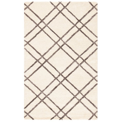 Tapis ivoire en laine touffeté à la main Milroy