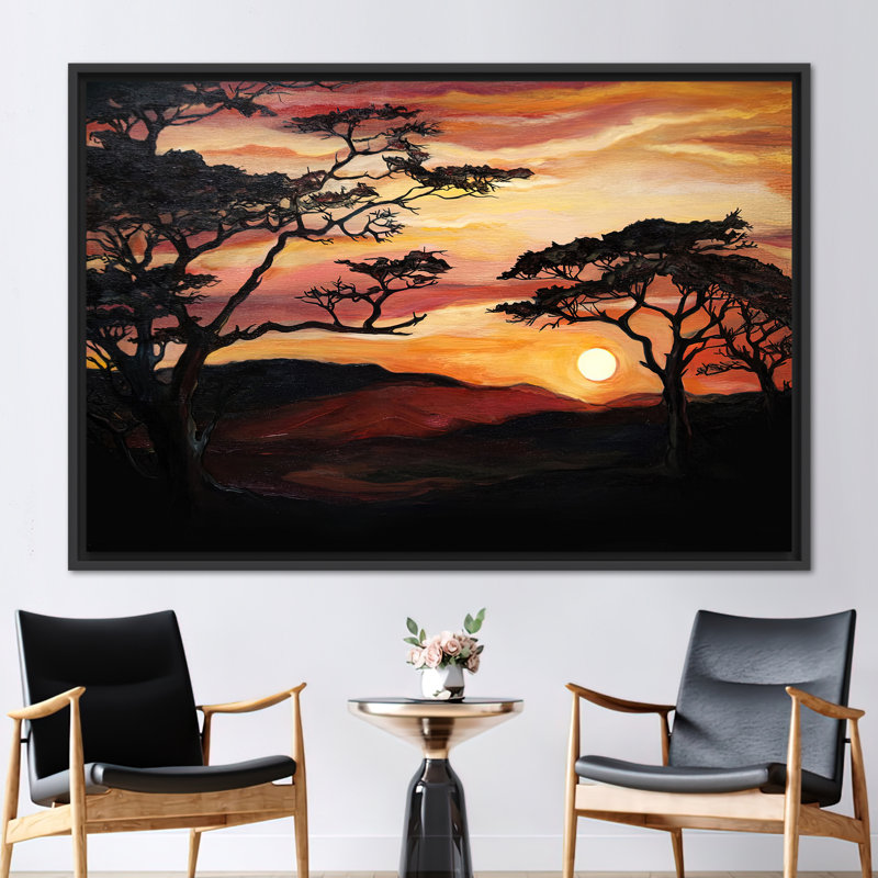 Print on Canvas, 25 cm H x 35 cm W, Framed Print without Mat, Black
