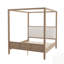 Lit plateforme à baldaquin en bois avec tête de lit tapissier, aucun sommier nécessaire-264664108-264664098