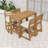 5-Piece Rustic Acacia Wood Patio Bar Set with Slatted High Table and 4 Ergonomic Cushioned Chairs-1434931825