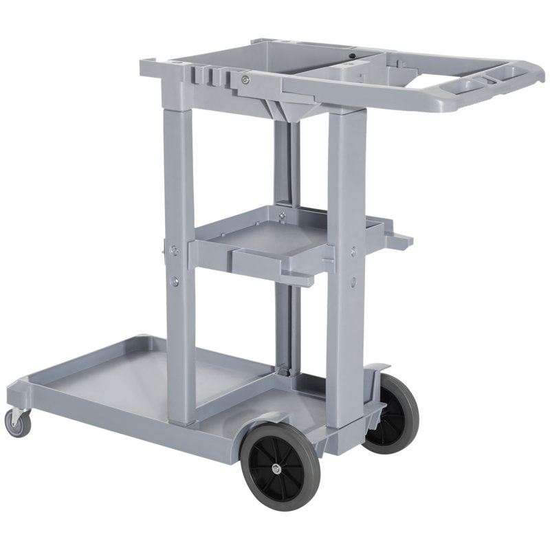 Chariot de nettoyage à 3 tablettes conciergerie