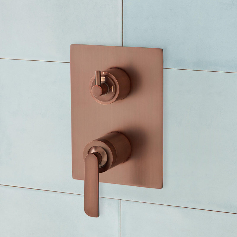 Système de douche Calhoun avec pomme de douche à pluie et douche à main, Bronze huilé
