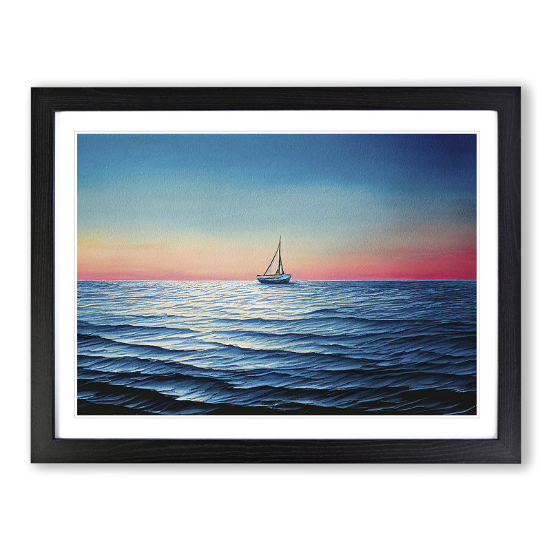Stunning Sailing Boat - Single Picture Frame Print, Black Framed, 34cm H x 46cm W x 2cm D