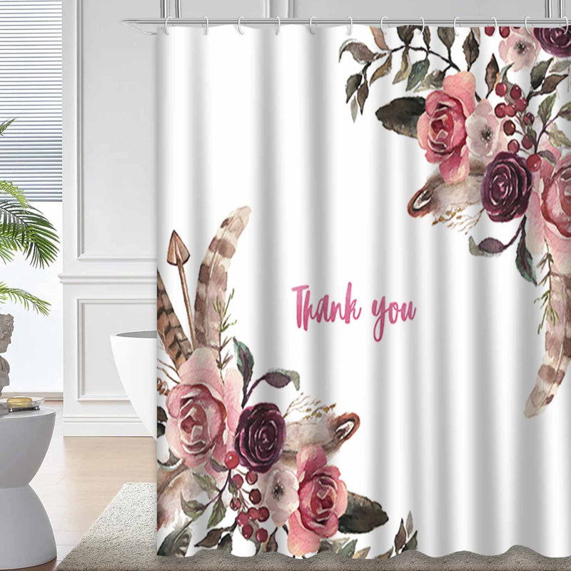 Anniversaire, fleurs, bordure bohémienne florale, aquarelle avec 12 crochets, L 72 po x l 78 po