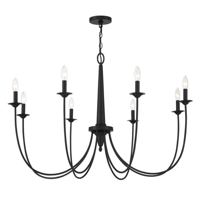 Kadia 8 - Light Dimmable Classic / Traditional Chandelier in Black, Black