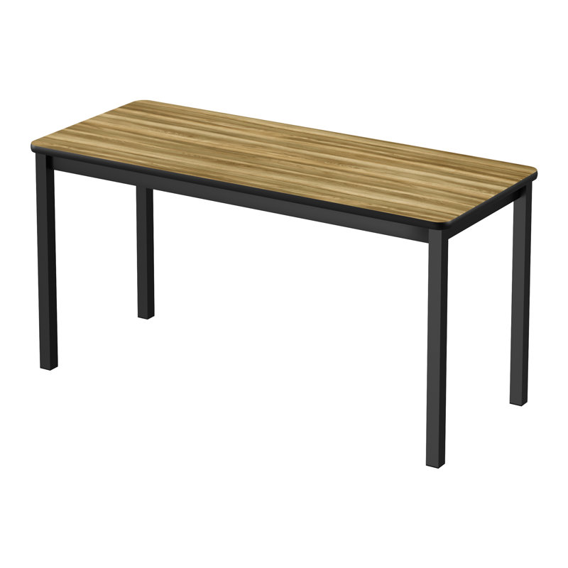 Laminate Adjustable Rectangle 6 Students Activity Table, 36" H x 72" L x 30" W, Colonial Hickory