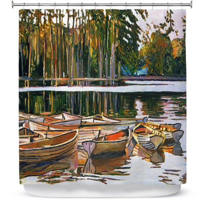 Rideau de douche simple lake bateau paris