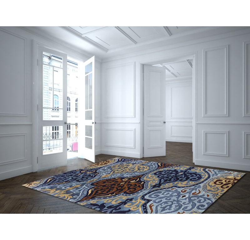 Aditya Cowhide Paisley Indoor Rug, Rectangle 4' x 6'