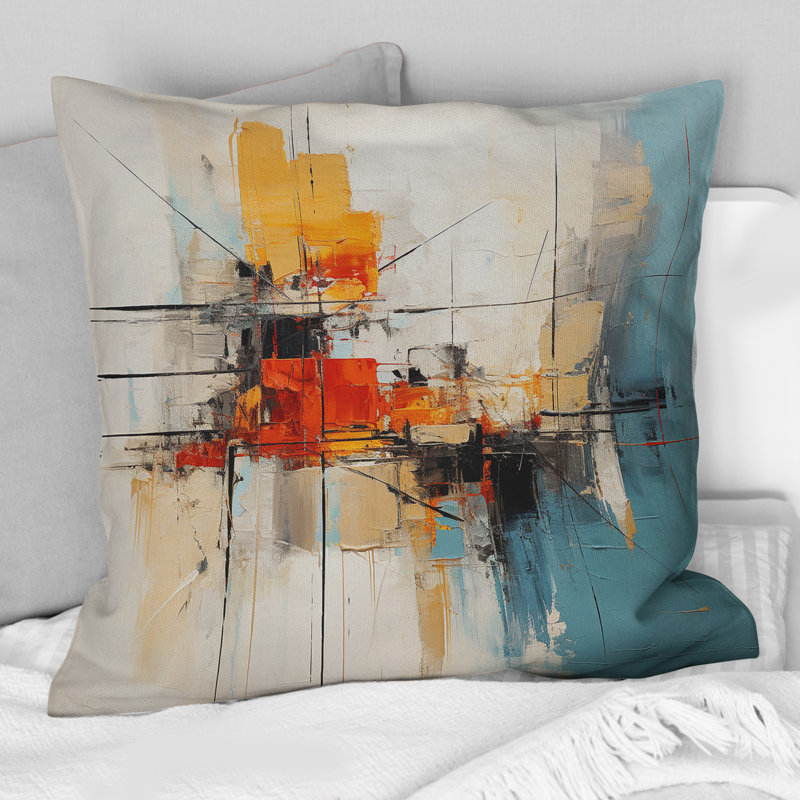 Coussin Teal Orange Bold Energy IV - Dams