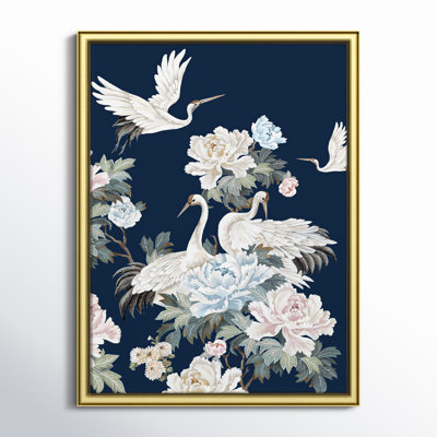 Pearly White Cranes II - Picture Frame Painting