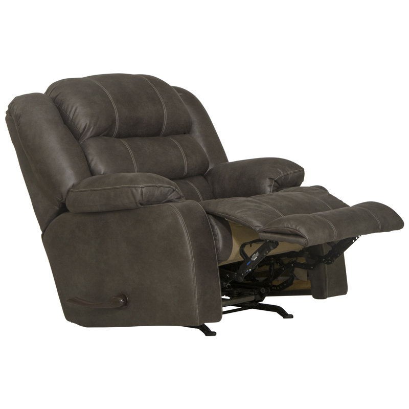 Aubreah Upholstered Recliner, Gray 100% Polyester