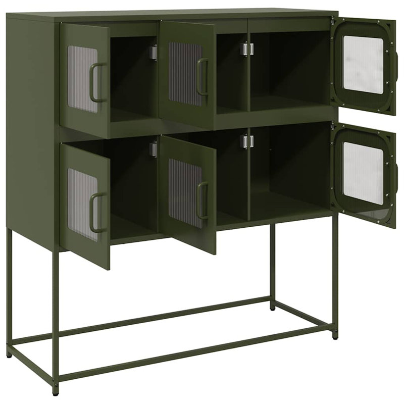 Sideboard 100.5X39x107 Cm Cold-Rolled Steel, Olive Green