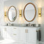 Applique murale de salle de bain en cristal à intensité variable 13,7 po avec fond de panier Demetriu-871400138