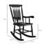 Fauteuil à bascule de patio, capacité de 350 lb, dossier haut noir pour le jardin, balcon, chaise d'extérieur en bois de style, balcon