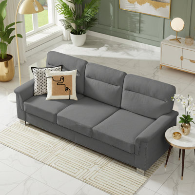 3-Seater Sofa With Nailhead And Cushion