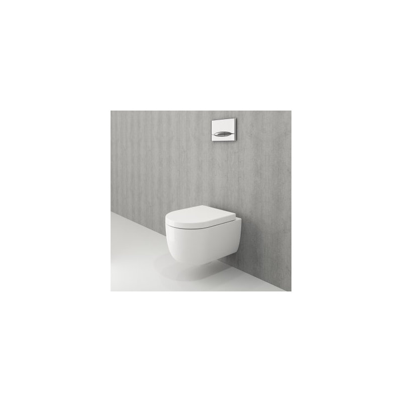Venezia Rimless Wall Hung Toilet 49cm, Gloss White