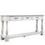 Console 63 po, structure en bois massif, 3 tiroirs et tablette, blanc antique, construction, style Mid-Century 63 po avec espace supplémentaire fonctionnel