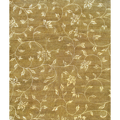 Himalayan Floral Area Rug in Brown
