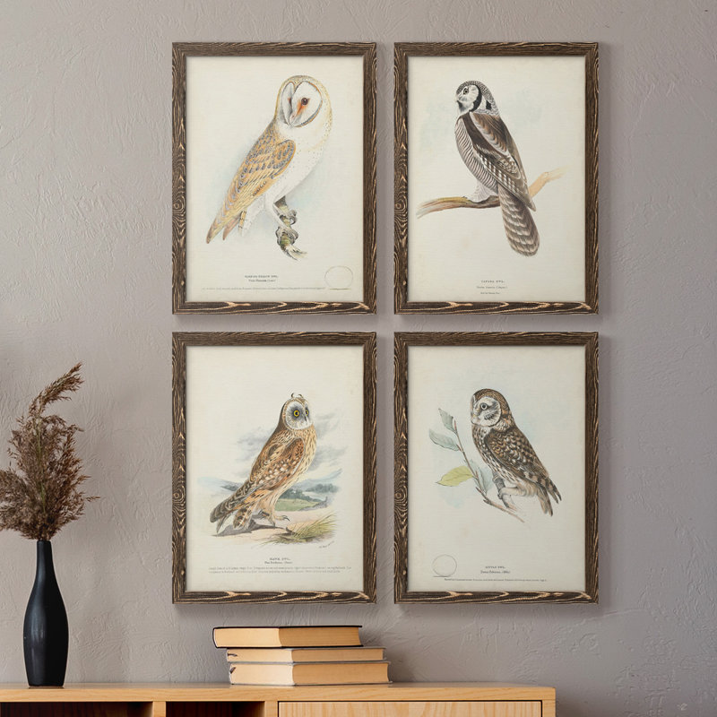 Toile encadrée de qualité supérieure Barn Owl - prête à être accrochée, Noyer, H 31,5 po x l 47 po x P 1,5 po