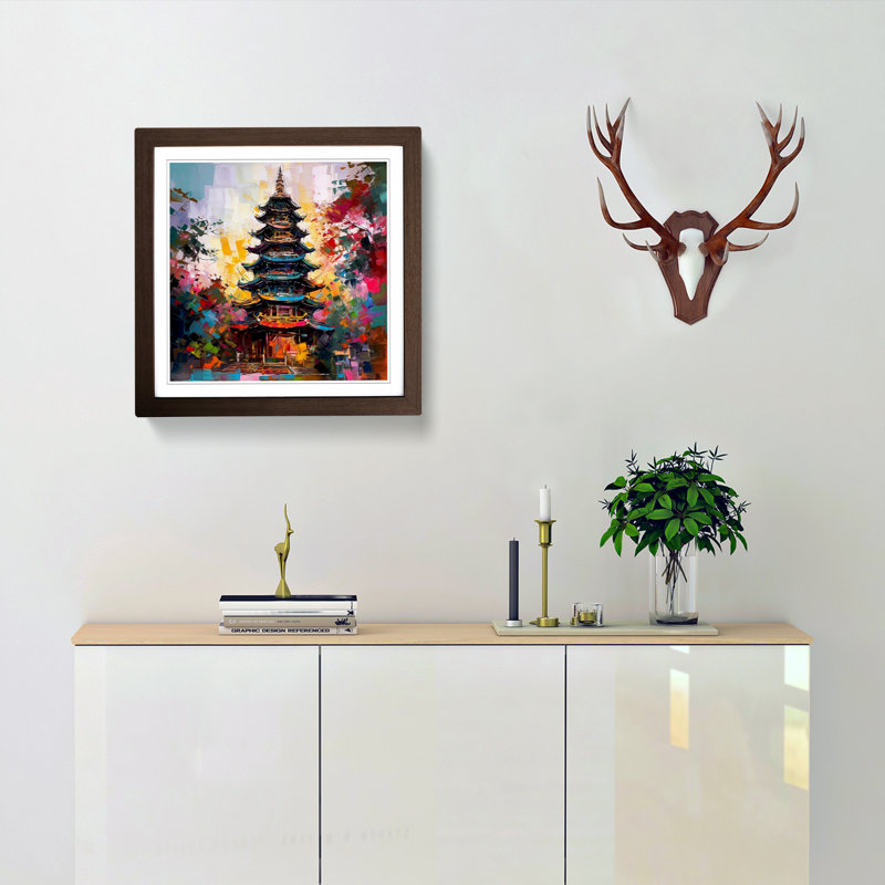 Pagoda Expressionism - Framed Print, Walnut