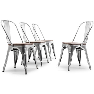 Chaise d'appoint empilable en métal H 33,5 po Linzy