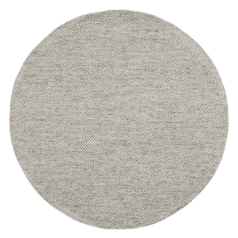 Tapis géométrique en laine / coton tissé à la main Zahid, Rond 8 pi